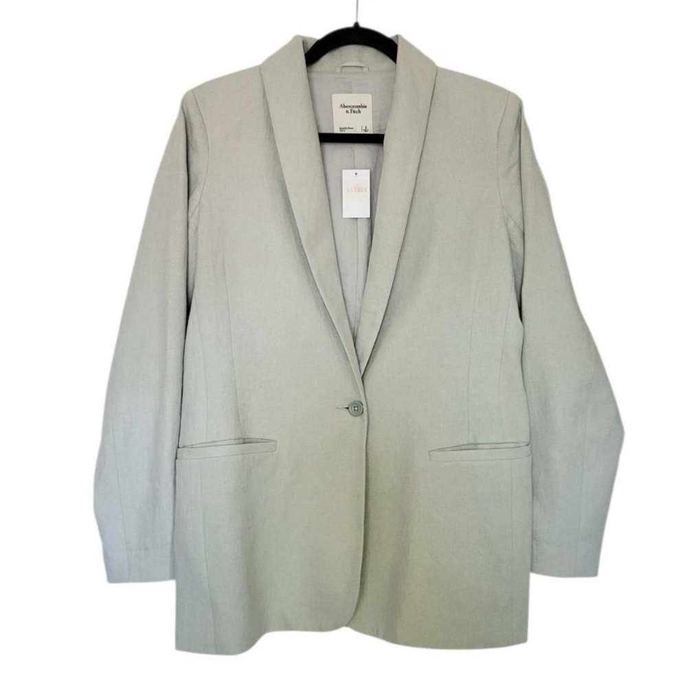 Abercrombie Sage Green Linen Blazer